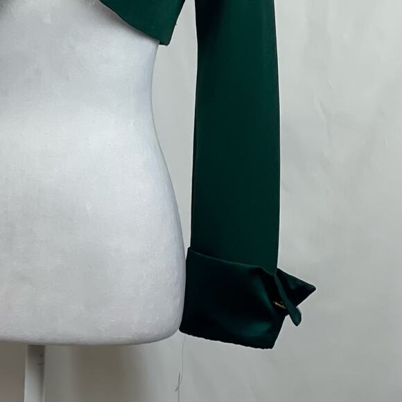 Betsy & Adam Green Rhinestone Party Evening Chic Bolero Shrug Jacket NWT Size 6 - Picture 3 of 9